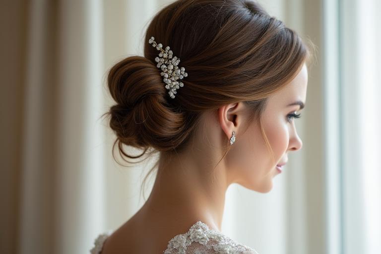 Chignon de mariage sophistiqué